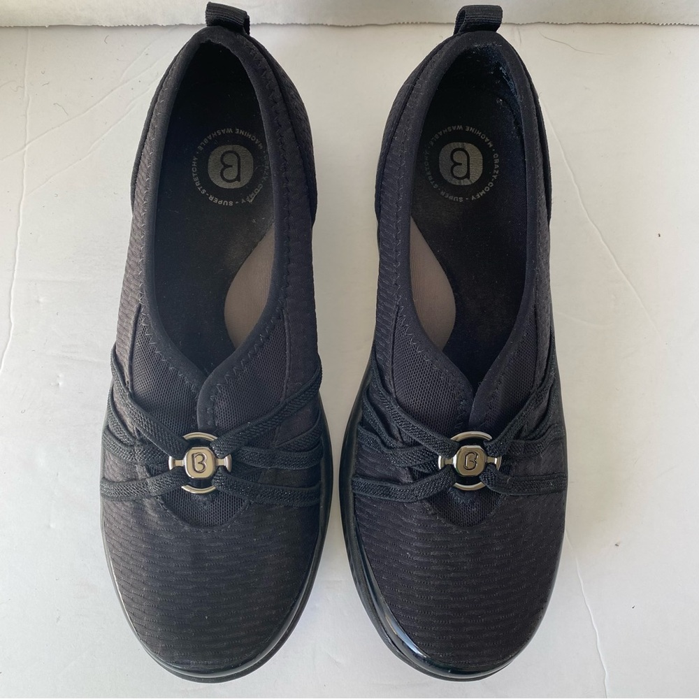 LifeStride BZees Washable Black Round toe Women's Slip Ons - 7 Wide
